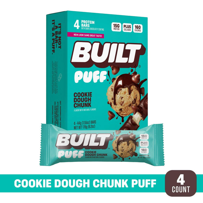 BUILT Puff Protein Bars, 17g Protein, Choose Flavor and Size
