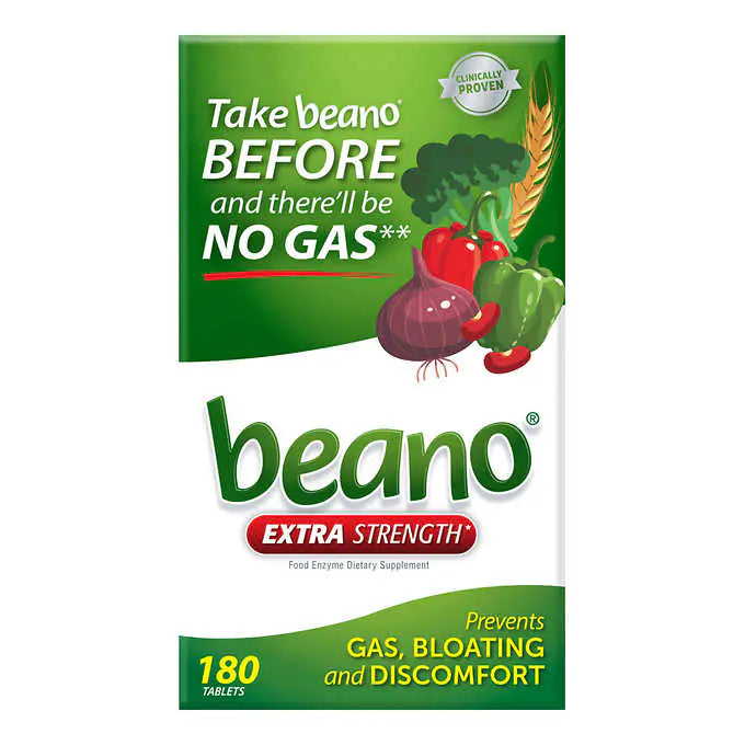 Beano Extra Strength Food Enzyme Dietary Supplement, 180 Tablets