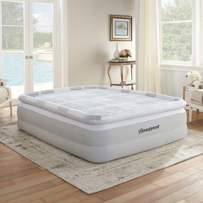 Beautyrest Memory Elite 20 Raised Foam Pillowtop Queen Air Bed with Built-in Pump