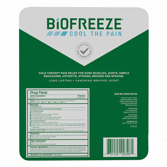 Biofreeze Pain Reliever, 6 Ounce Pack