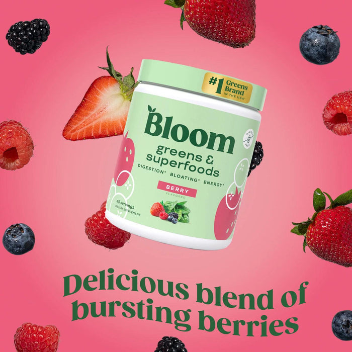 Bloom Nutrition Greens and Superfoods Powder, Berry, 0.5 lbs.