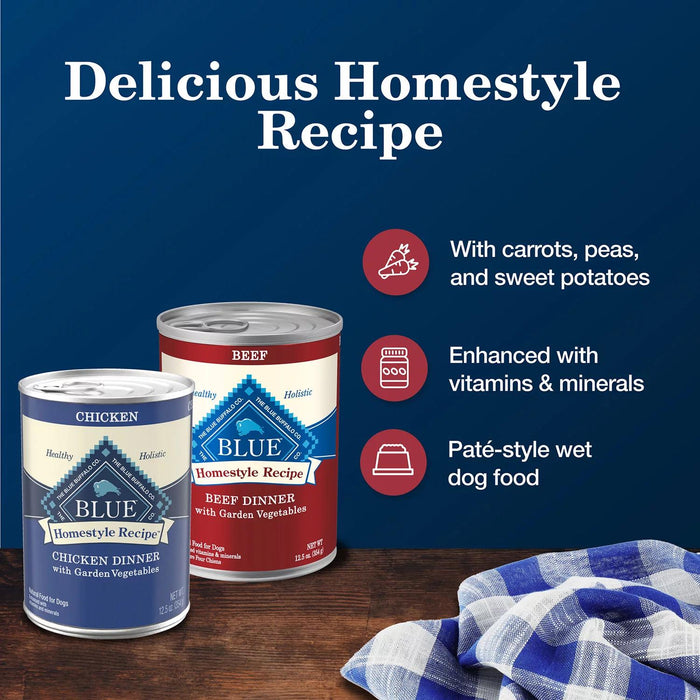 Blue Buffalo Homestyle Recipes Variety Pack, Adult Wet Dog Food, 12 ct.,12.5 oz.