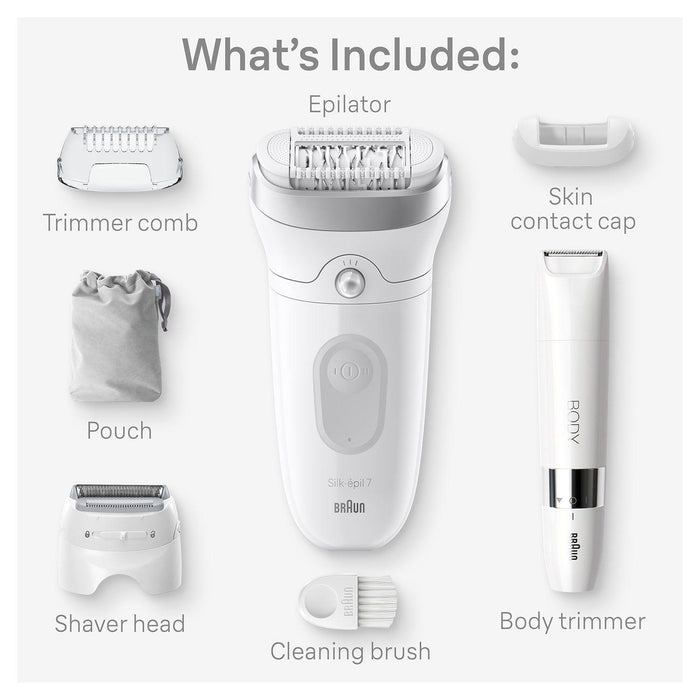 Braun Silk-pil Series 7 Epilator, Woman's Electric Razor Shaver Kit