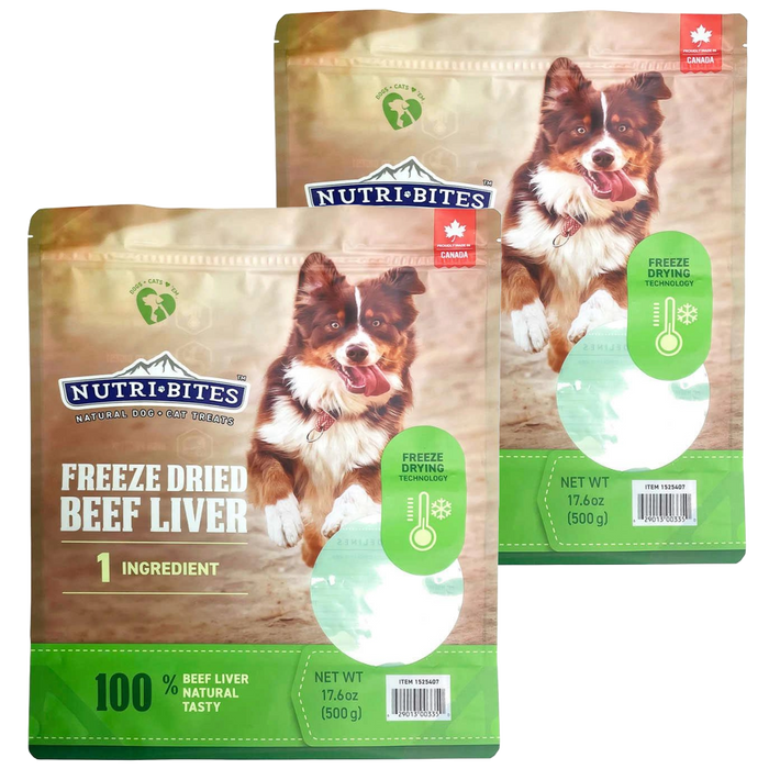 Canature NutriBites Freeze Dried Beef Liver Dog and Cat Treat 17.6oz, 2-pack