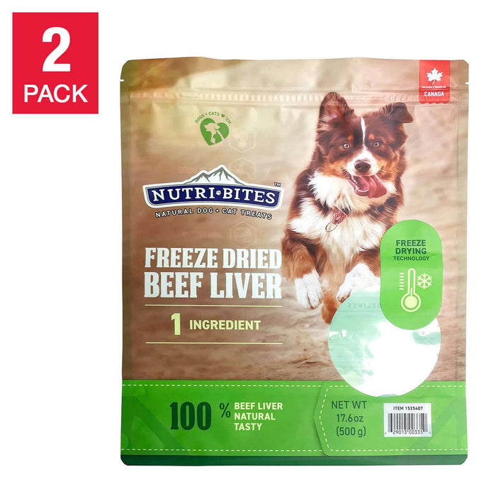 Canature NutriBites Freeze Dried Beef Liver Dog and Cat Treat 17.6oz, 2-pack