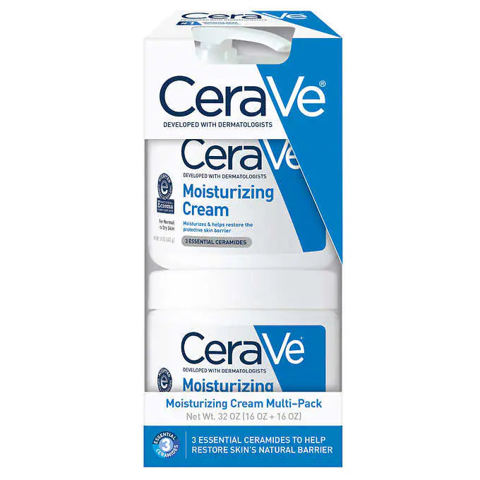 CeraVe Moisturizing Cream Multi-Pack, 16 oz Jar with Pump + 16 oz Jar