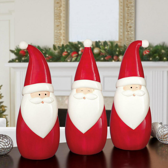 Ceramic Santa, Set of 3