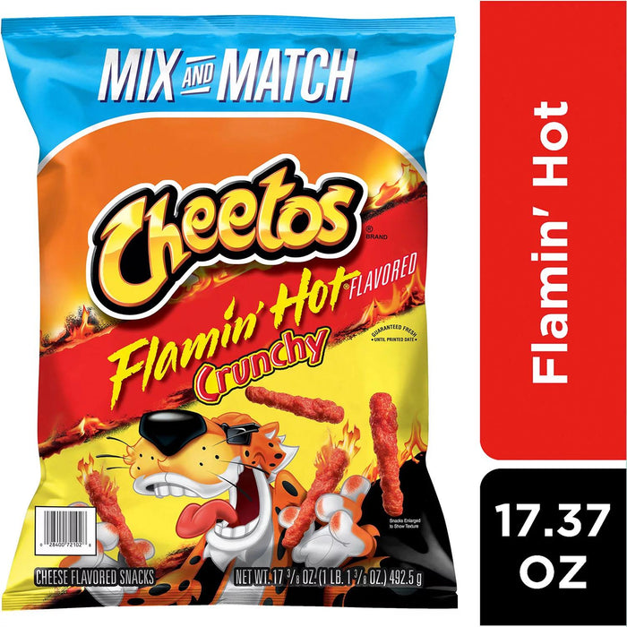 Cheetos Crunchy Flamin' Hot Cheese Snacks, 17.37 oz.