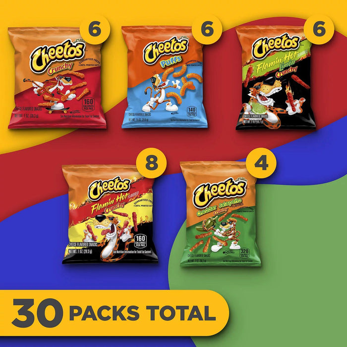 Cheetos Variety Pack Cheese Flavored Snack Mix, 30 pk.