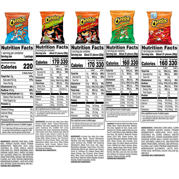 Cheetos Variety Pack Cheese Flavored Snack Mix, 30 pk.