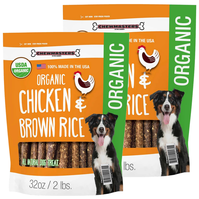 Chewmasters Organic Chicken and Brown Rice Dog Treats, 32 oz, 2-count