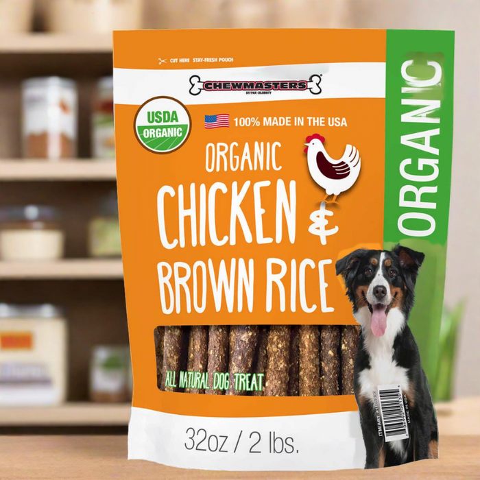 Chewmasters Organic Chicken and Brown Rice Dog Treats, 32 oz, 2-count