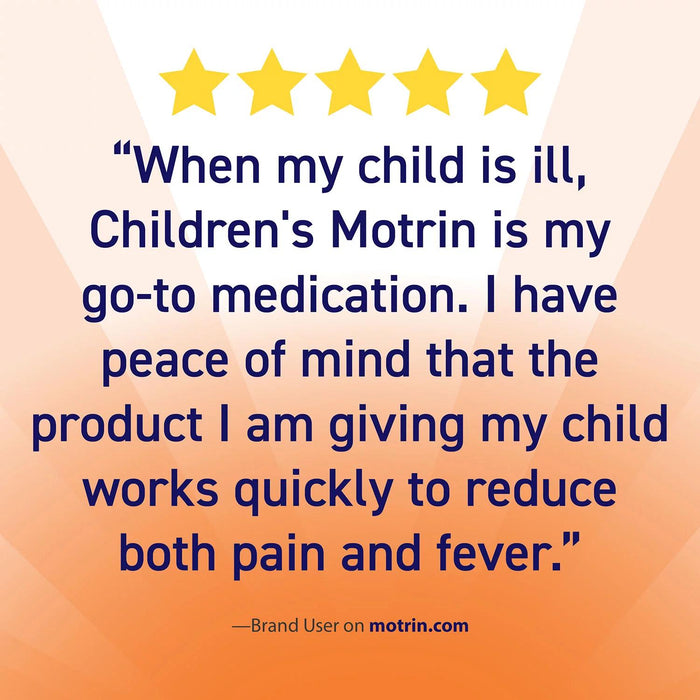 Children's Motrin Pain Reliever/Fever Reducer NSAID, 100 mg Ibuprofen, Original Berry 4 oz., 3 pk.