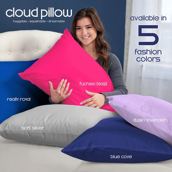 Cloud Bed Pillow, 2-Pack, Assorted Colors