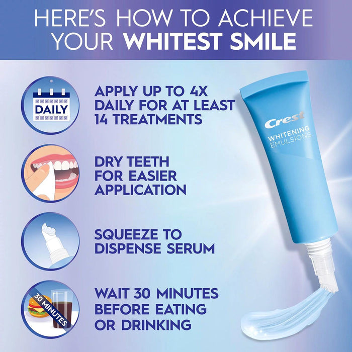 Crest 3DWhite Daily Whitening Serum, Advanced Enamel White + LED Light Treatment