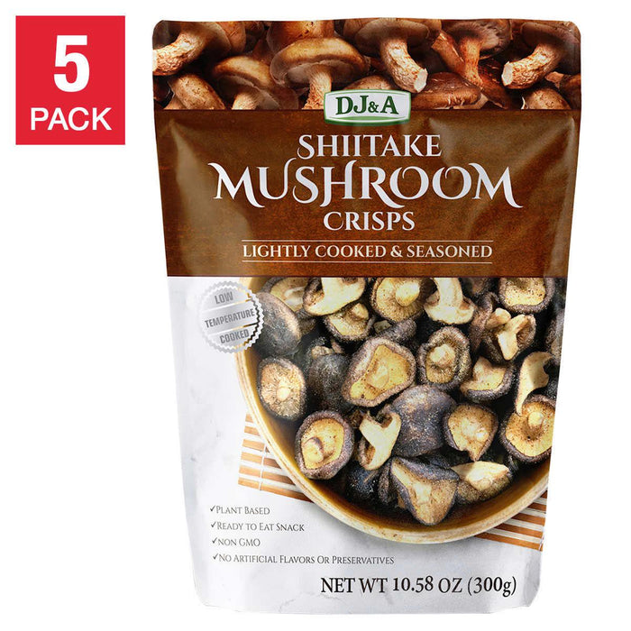 DJ&A Shiitake Mushroom Crisps 10.58 oz. bag, 5-pack