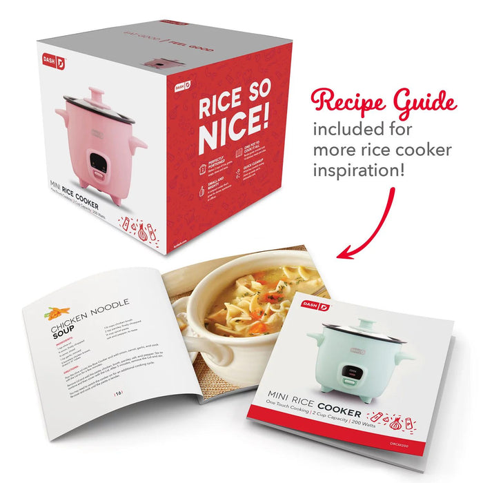 Dash Mini 2-Cup Rice Cooker with Keep Warm Function, Choose Color