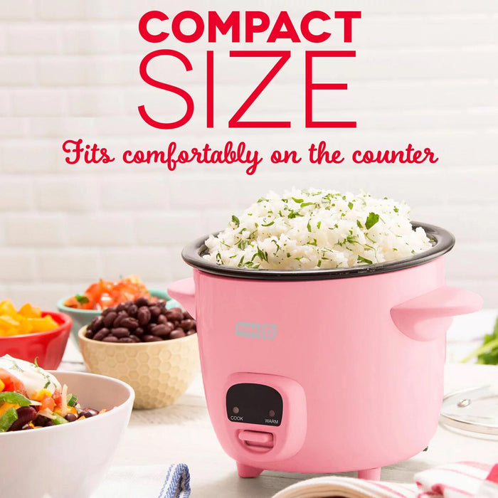 Dash Mini 2-Cup Rice Cooker with Keep Warm Function, Choose Color