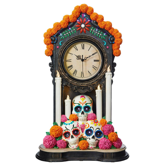 Day of The Dead Clock with Lights