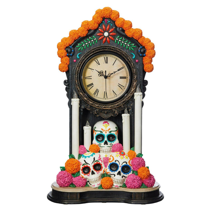 Day of The Dead Clock with Lights