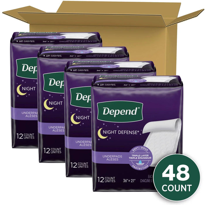 Depend Underpads Disposable Incontinence Bed Pads, 48 Ct. — Home Deliveries