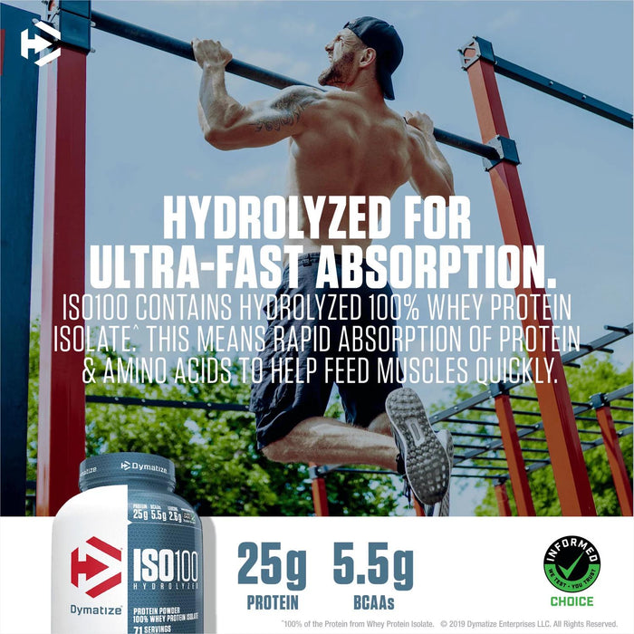 Dymatize ISO100 Hydrolyzed 25g 100% Whey Protein Powder, Gourmet Vanilla 1.6 lbs.