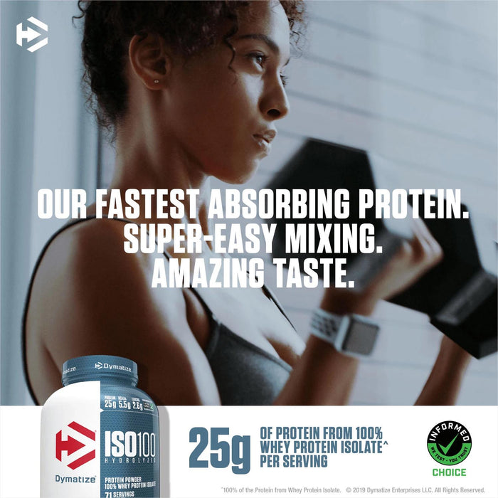 Dymatize ISO100 Hydrolyzed 25g 100% Whey Protein Powder, Gourmet Vanilla 1.6 lbs.