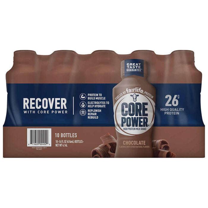 Fairlife Core Power Protein Shake, Chocolate, 14 fl oz 10-pack