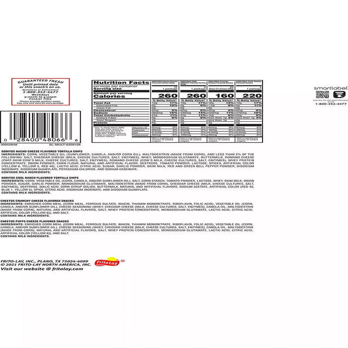 Frito-Lay Doritos and Cheetos Variety Pack Chips, 30 pk.