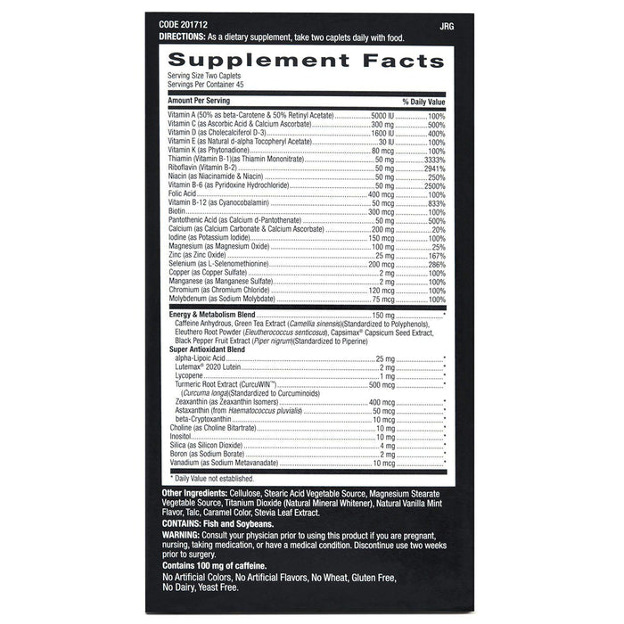 GNC Mega Men Energy and Metabolism Multivitamin Caplets, 180 ct.