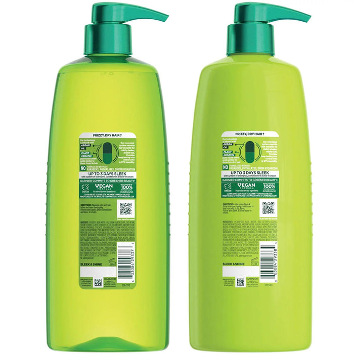 Garnier Fructis Sleek and Shine Shampoo and Conditioner, 40 fl. oz., 2 pk.