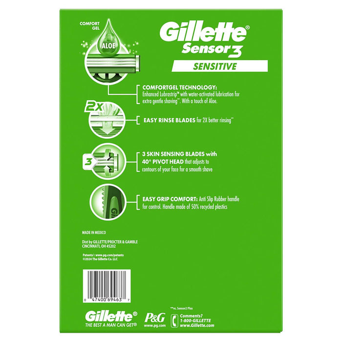 Gillette Sensor3 Sensitive Men's Disposable Razor, 24 ct.