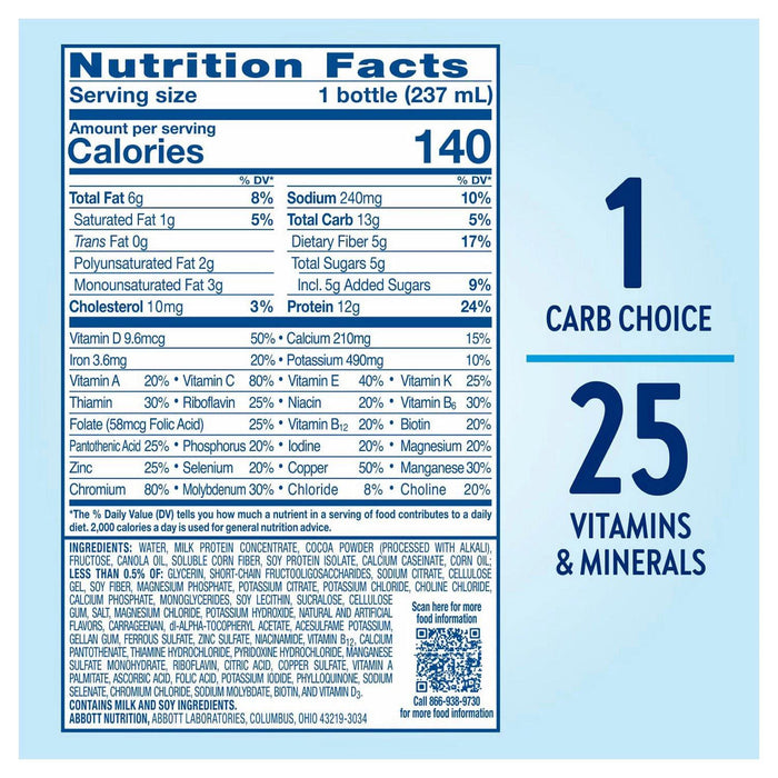 Glucerna 12g Protein Shake, Creamy Chocolate Delight 8 fl. oz., 24 pk.