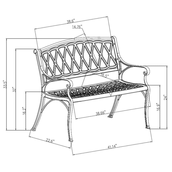 Hargrove Cast Aluminum Patio Bench