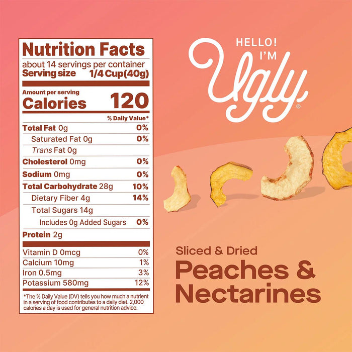 Hello! I'm Ugly Sliced and Dried Peaches and Nectarines 20 oz.