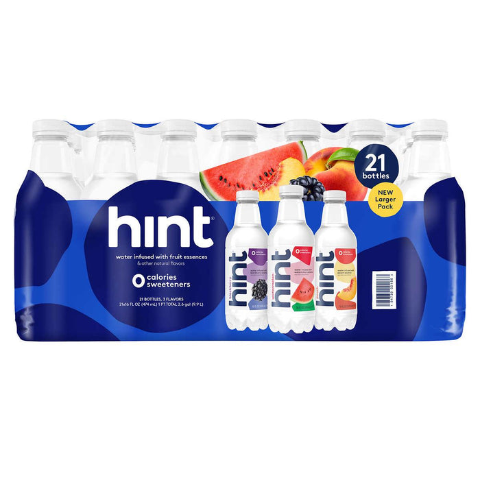 Hint Flavored Water, Variety Pack, 16 fl oz, 21-count