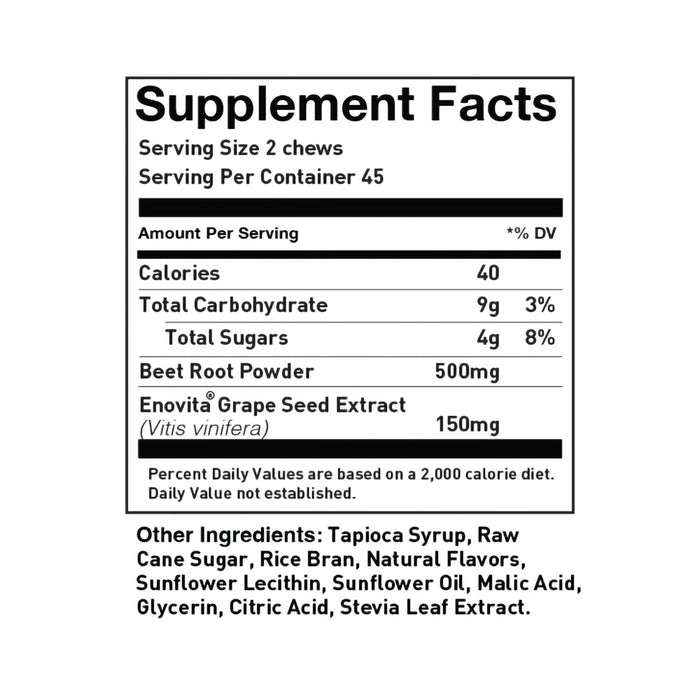 HumanN SuperBeets Heart Chews, Pomegranate Berry 90 ct.