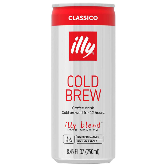 Illy Cold Brew Coffee Drink, Classico, 8.45 fl oz, 12-count