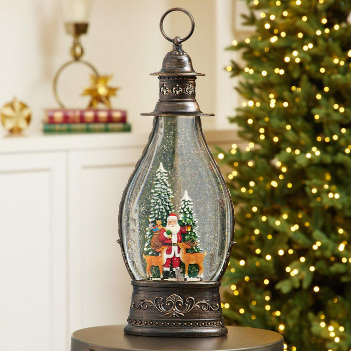 Jumbo Holiday Glitter Lantern with LED Light