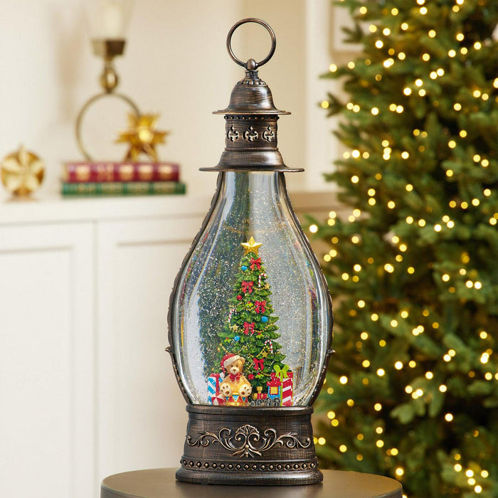 Jumbo Holiday Glitter Lantern with LED Light