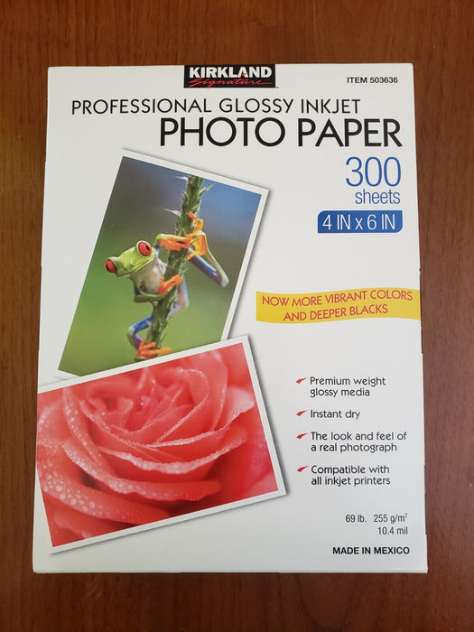 Kirkland Signature 4 X 6 Professional Glossy Inkjet Photo Paper