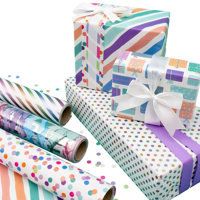 Kirkland Signature Double Sided Everyday Gift Wrap, 6-rolls, 540 sq. ft. Total