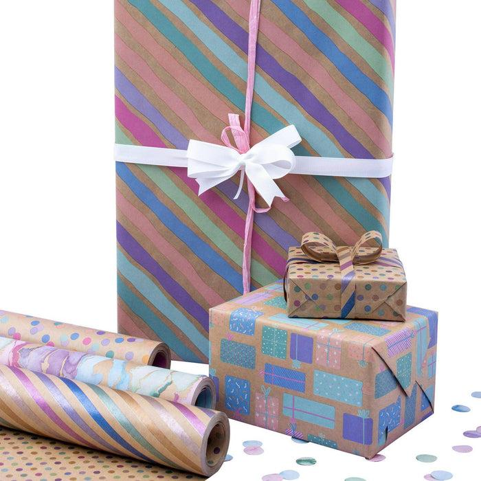 Kirkland Signature Double Sided Everyday Gift Wrap, 6-rolls, 540 sq. ft. Total