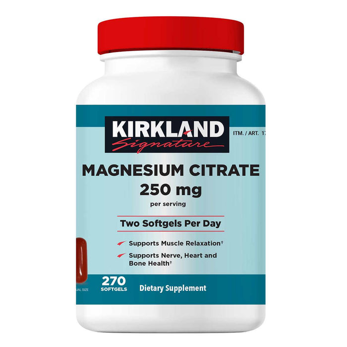 Kirkland Signature Magnesium Citrate 250mg, 270 Softgels