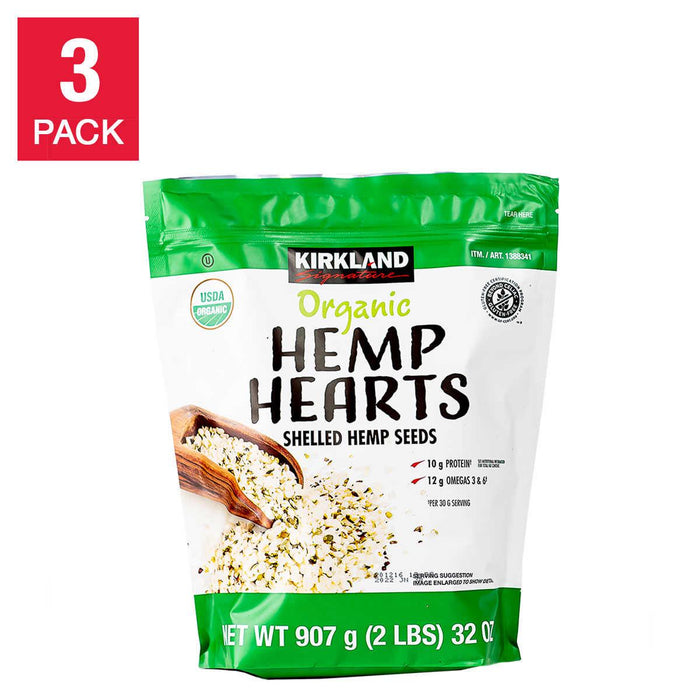 Kirkland Signature Organic Hemp Hearts, 3-pack (6 lbs Total)