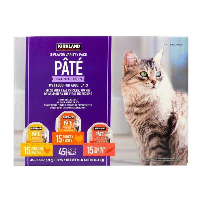 Kirkland Signature Pate Cat Food Variety Pack, 3.5 oz, 45-count