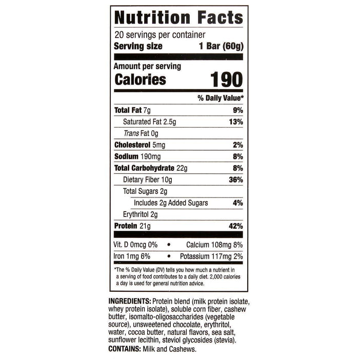 Kirkland Signature Protein Bars Chocolate Chip Cookie Dough 2.12 oz., 20-count