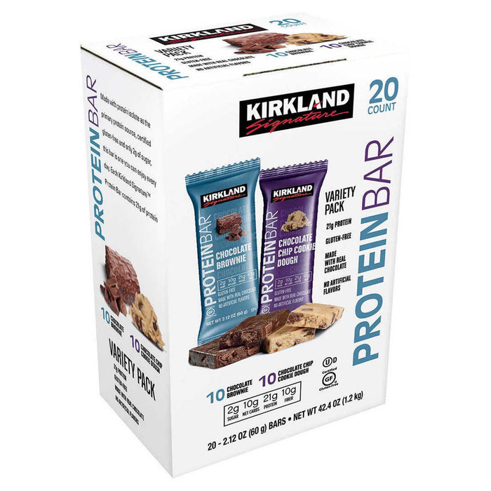 Kirkland Signature Protein Bar, Variety Pack, 2.12 oz, 20-count