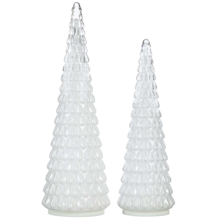 LED Glass Holiday Trees, Set of 2