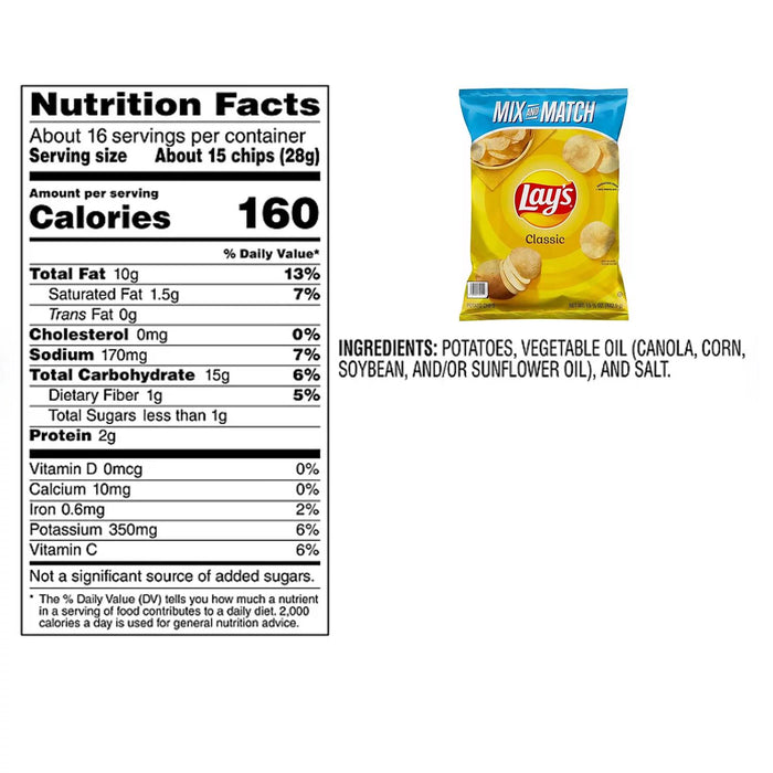 Lay's Classic Potato Chips, 15.625 oz.